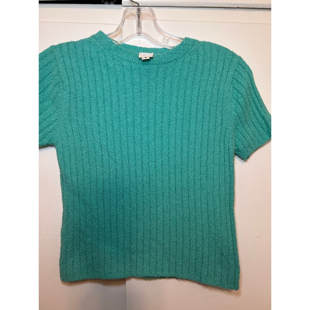 Ron Herman LA Cropped Knit Turquoise Blue Small Crop Shirt Brand new small